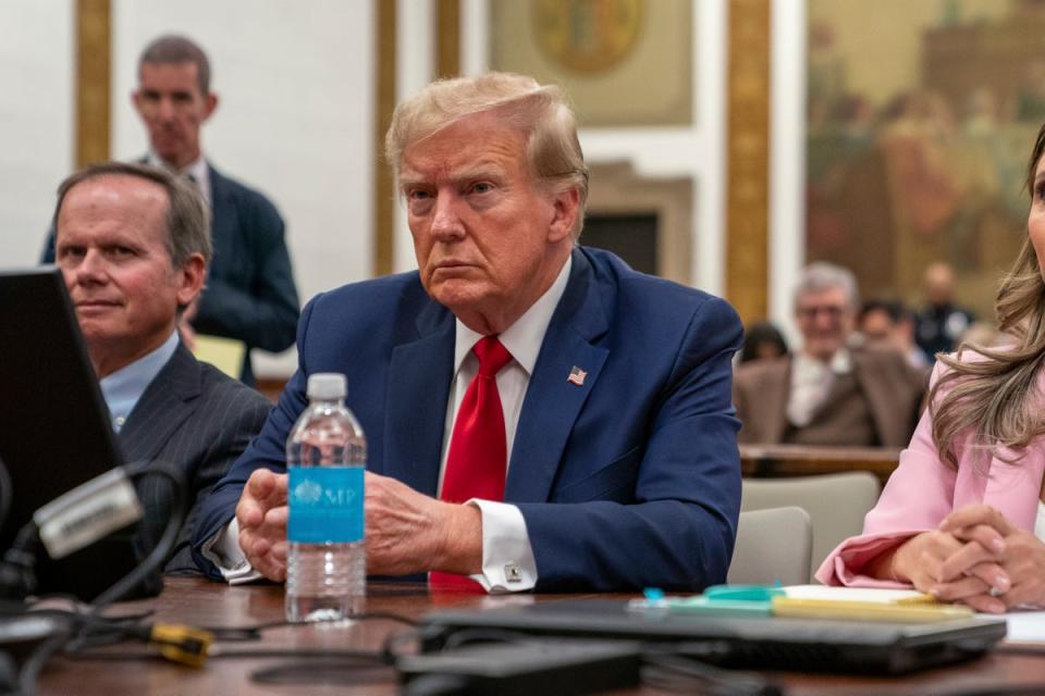 Former President Donald Trump attends the Trump Organization civil fraud trial in New York (2023 Getty Images)