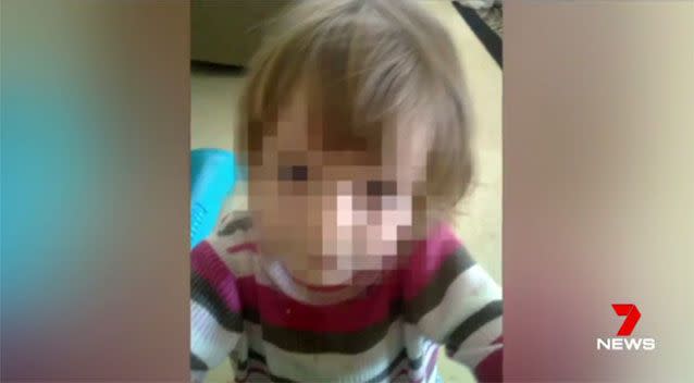 The little girl before she was burnt. Picture: 7 News