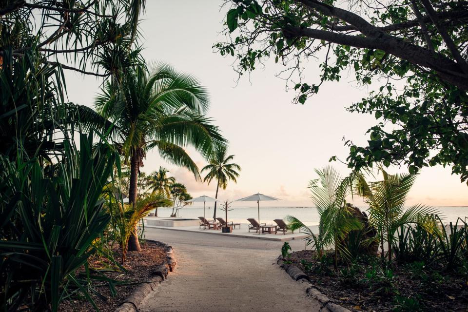 Nukutepipi, a luxurious private island and villa in the Pacific Ocean, crystal blue waters