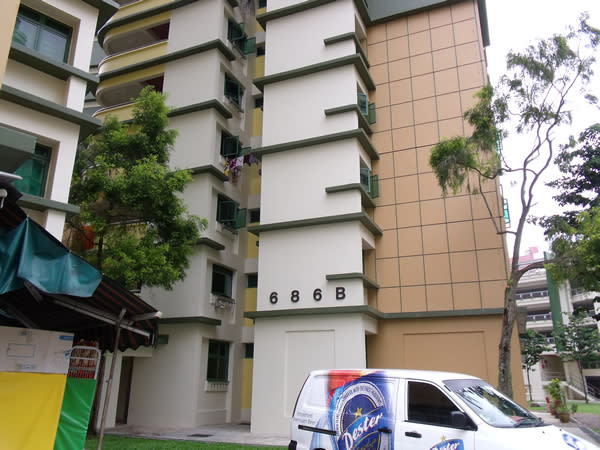 Woodlands Block 686B that got a new water tank. (Yahoo! photo/Fann Sim)