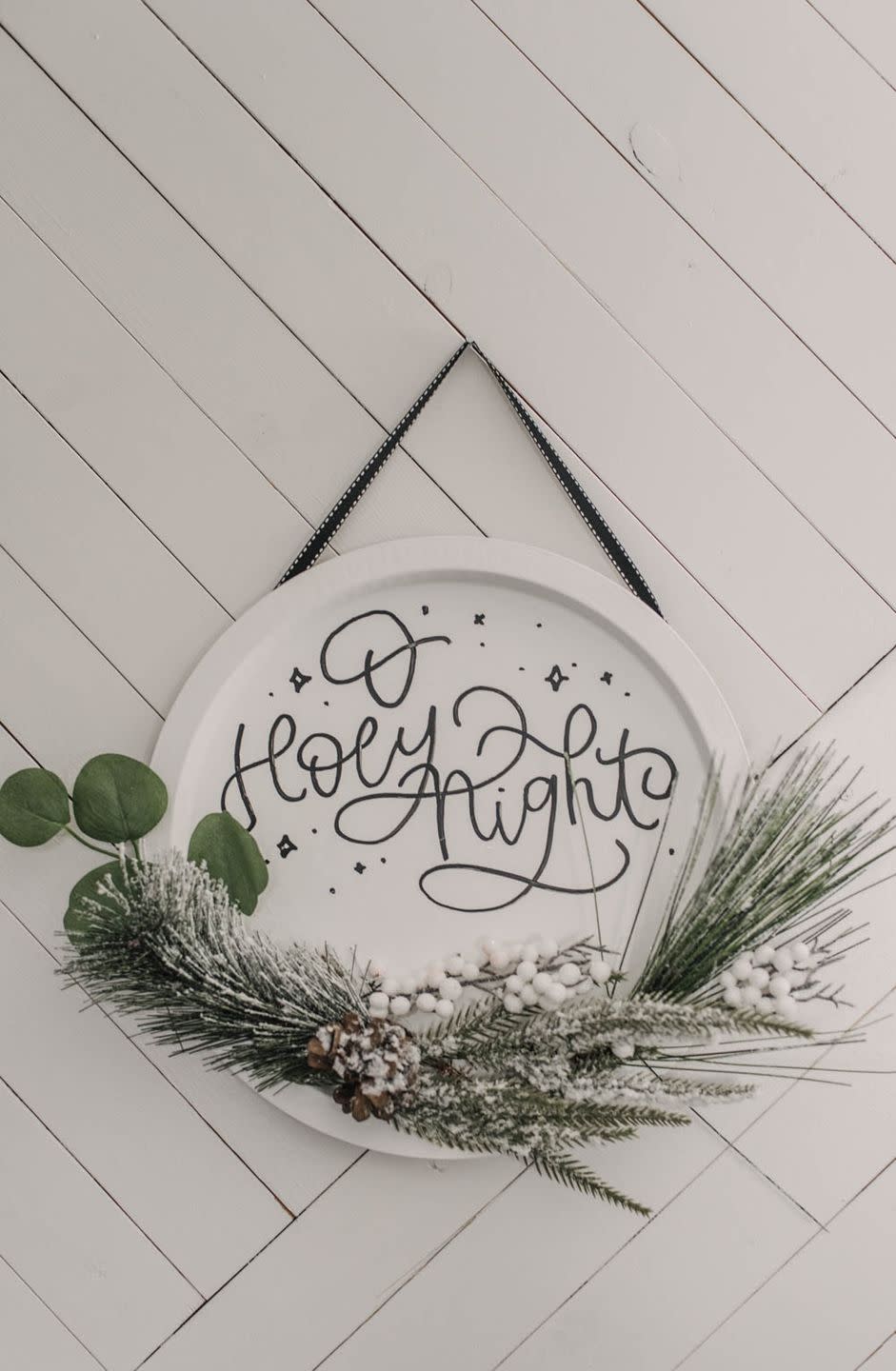 diy christmas door decoration saying o holy night