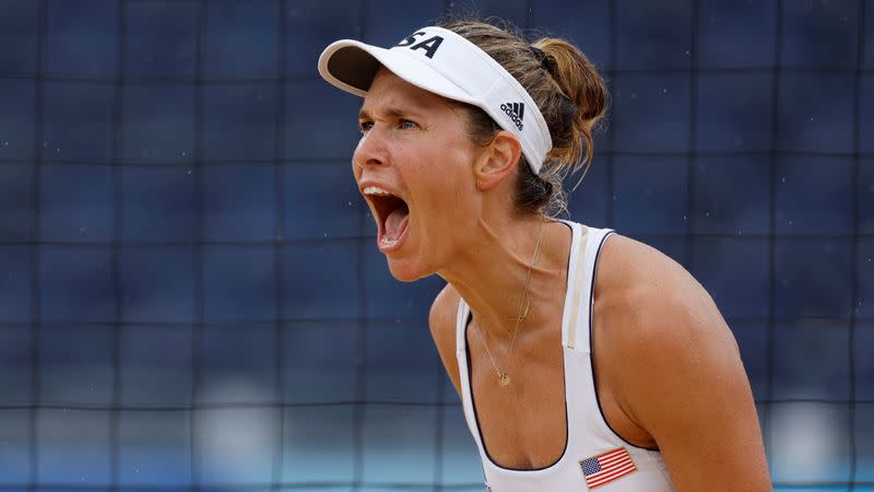 Beach Volleyball - Women - Pool B - USA (April/Alix) v Netherlands (Keizer/Meppelink)