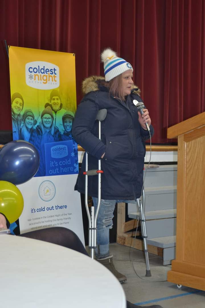 Shannon Camilleri, seen speaking at a Coldest Night of the Year event, said she wanted to speak out about her experience in her current building for other tenants who might be going through similar problems.