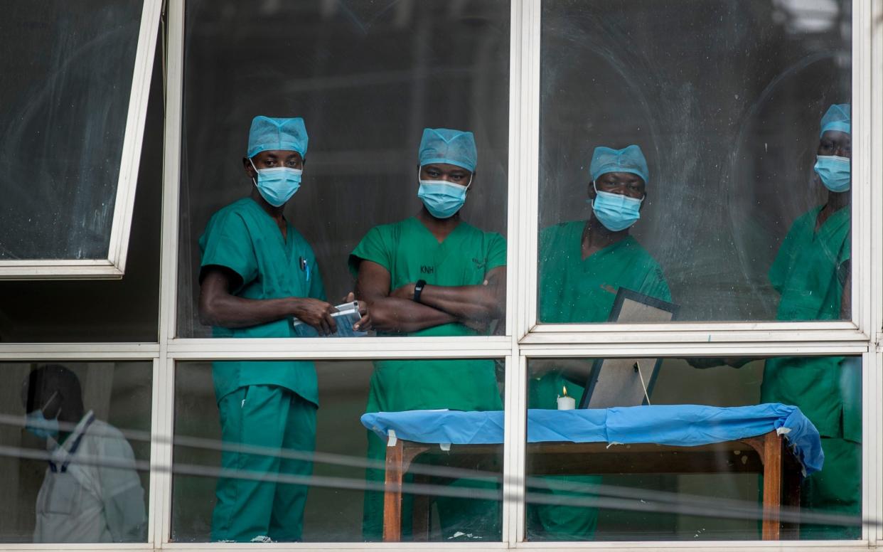 Medics in Nairobi, Kenya. There are some concerns Africa's health system may soon be overwhelmed by the coronavirus - AP Photo/Ben Curtis