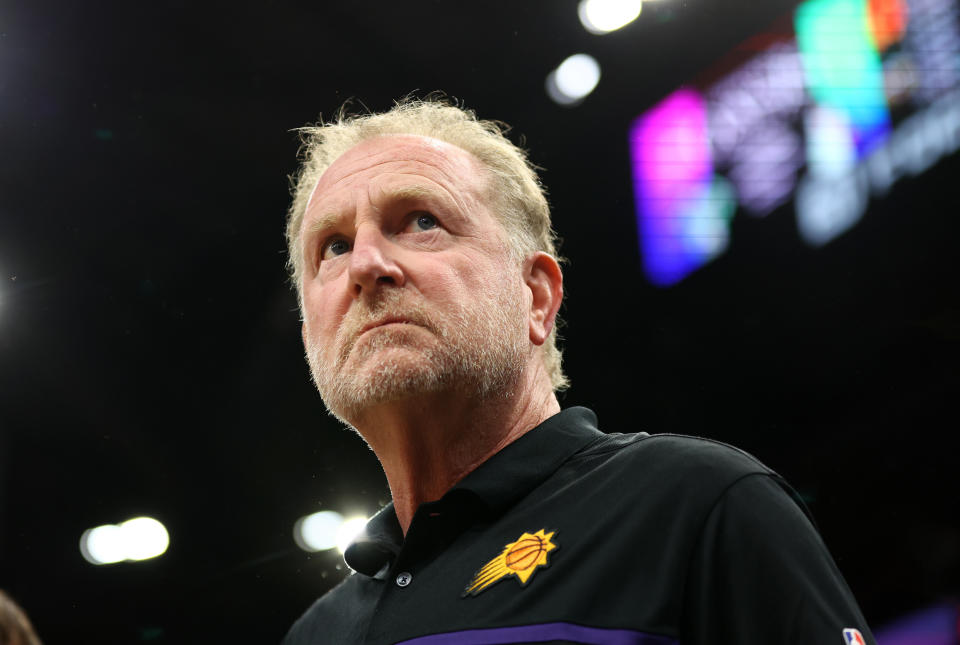 Phoenix Suns and Mercury owner Robert Sarver was suspended for one year and fined $10 million for his behavior over an 18-year span. (Mark J. Rebilas/USA TODAY Sports)