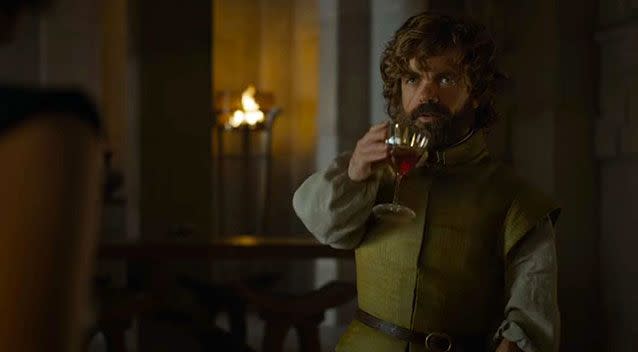 That's what I do: I drink and I know things: Spanish Spolier has a little bird on the inside. Source: HBO