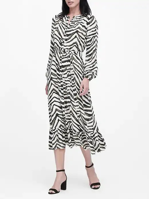 Print Midi Shirt Dress