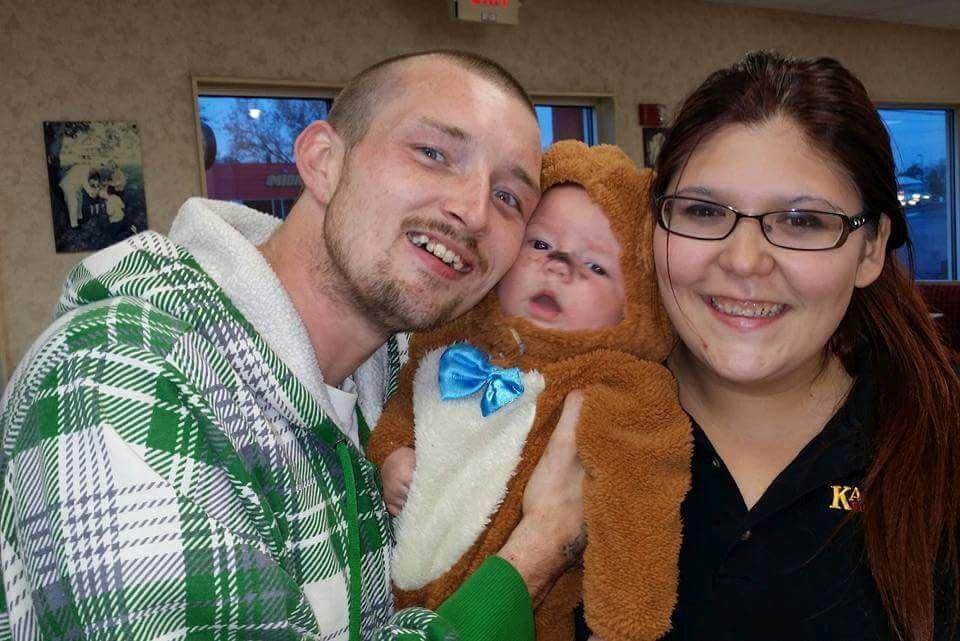 Cordell Williams (L), son Bentley Willaims and fiancée Lacey Newton are shown in this Oct. 31, 2016 photo.