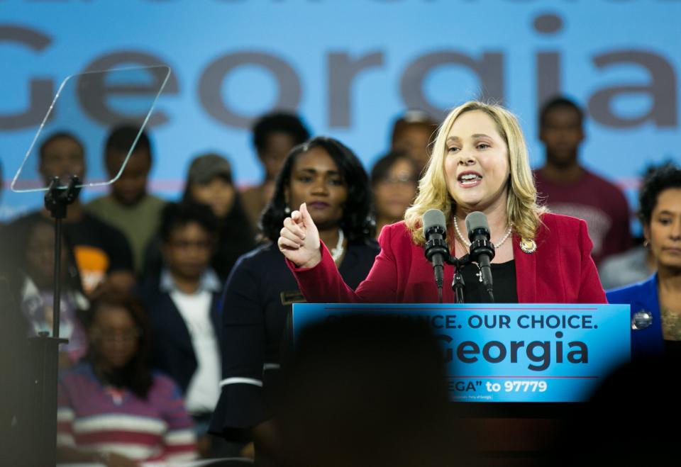 Sarah Riggs Amico addresses the crowd at a campaign rally at Morehouse College in November 2018, during her bid for Georgia lieutenant governor. She lost by barely more than 3 percentage points. (Photo: Jessica McGowan via Getty Images)