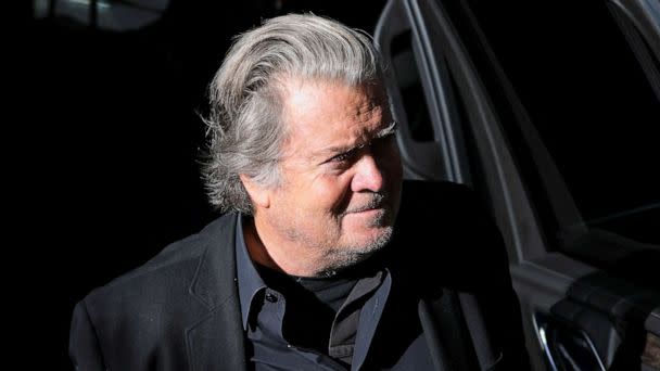 PHOTO: Former U.S. President Donald Trump's White House chief strategist Steve Bannon arrives at the Manhattan District Attorney's Office in New York, Sept. 8, 2022.  (Andrew Kelly/Reuters)