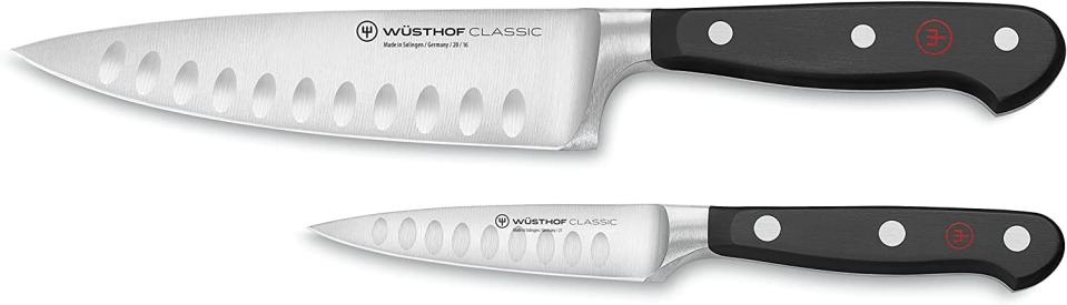 Wüsthof Classic Hollow Edge 2-Piece Chef's Knife Set, Black, 6-inch and 3.5-inch