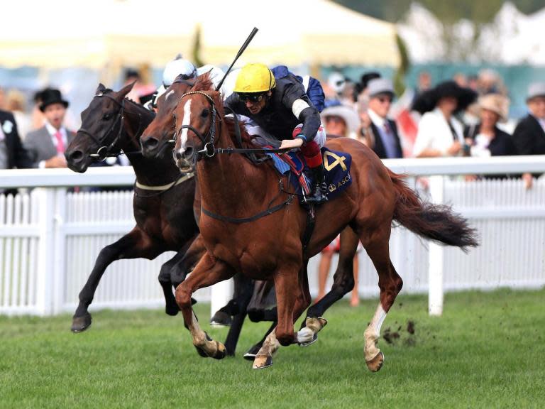 Day three at Royal Ascot hosts the feature race of the week, the Gold Cup, the event's oldest surviving race.History was made in 2013 when Estimate won the Gold Cup, making The Queen the first reigning monarch to own a winner in the race’s 212-year history.Stradivarius is favourite to retain his title for jockey Frankie Dettori and trainer John Gosden, although it faces a much stronger field than the one it enjoyed 12 months ago. Follow live updates in the blog below:Where to watch?ITV will be showing live coverage of every race on ITV1 from 1:30 pm BST.Where to watch online?The Independent will keep you up to date with the dedicated live blog featuring live results and reaction throughout the day. The races will also be live on the ITV Hub.