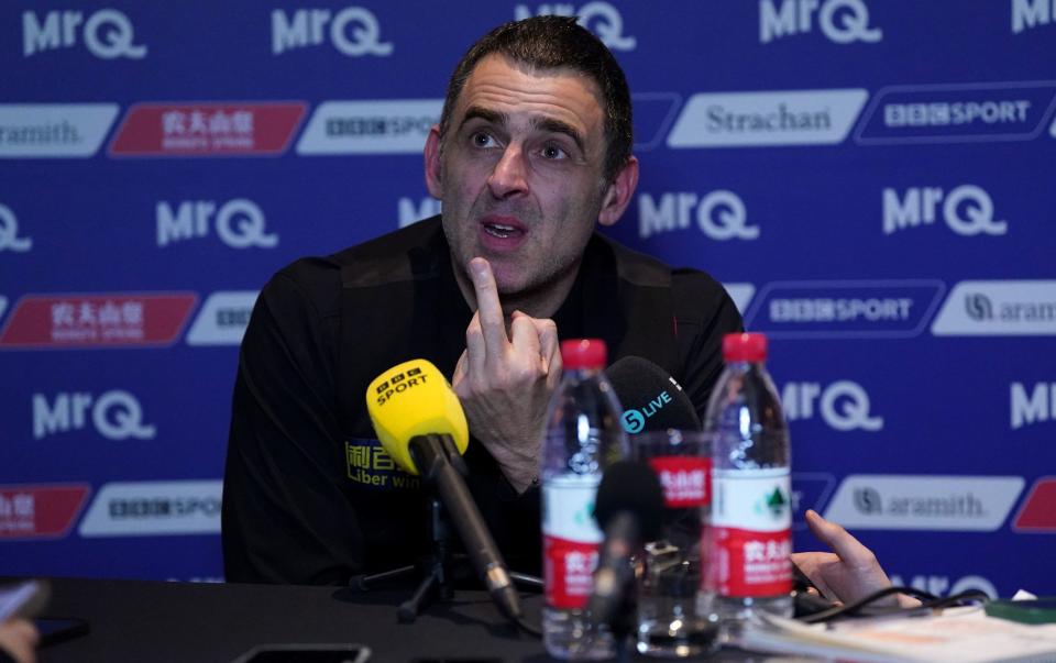 O'Sullivan was not impressed by Ali Carter's comments after the match, including claims he had 'snotted' on the floor