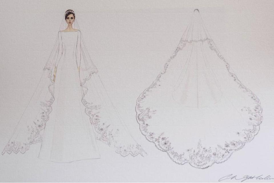 A sketch of Meghan Markle's wedding dress (Kensington Palace)
