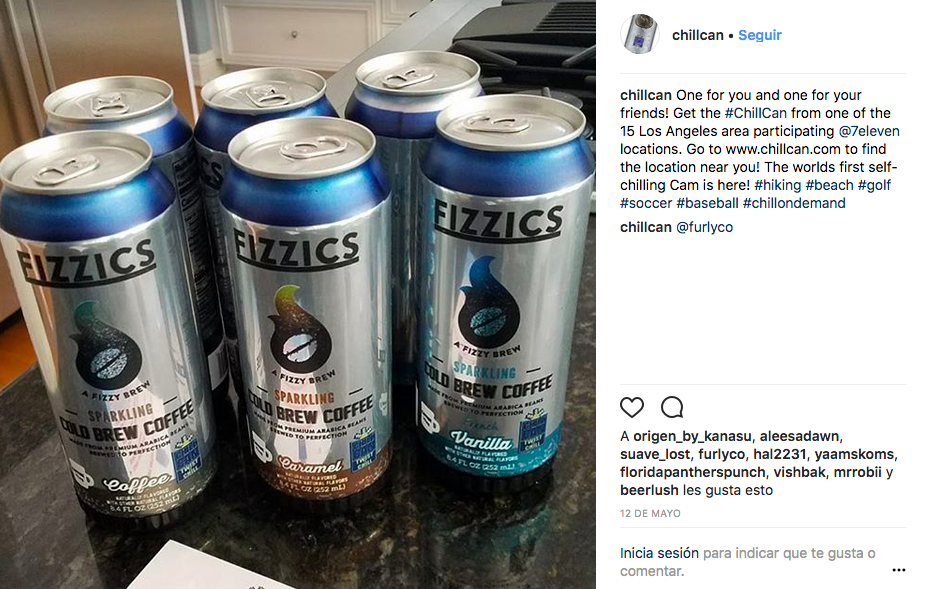 Así son las latas que se enfrían solas y que, por ahora, solo se comercializan con una nueva línea de café helado en algunos superercados 7-Eleven estadounidenses. (Foto: @chillcan en Instagram)