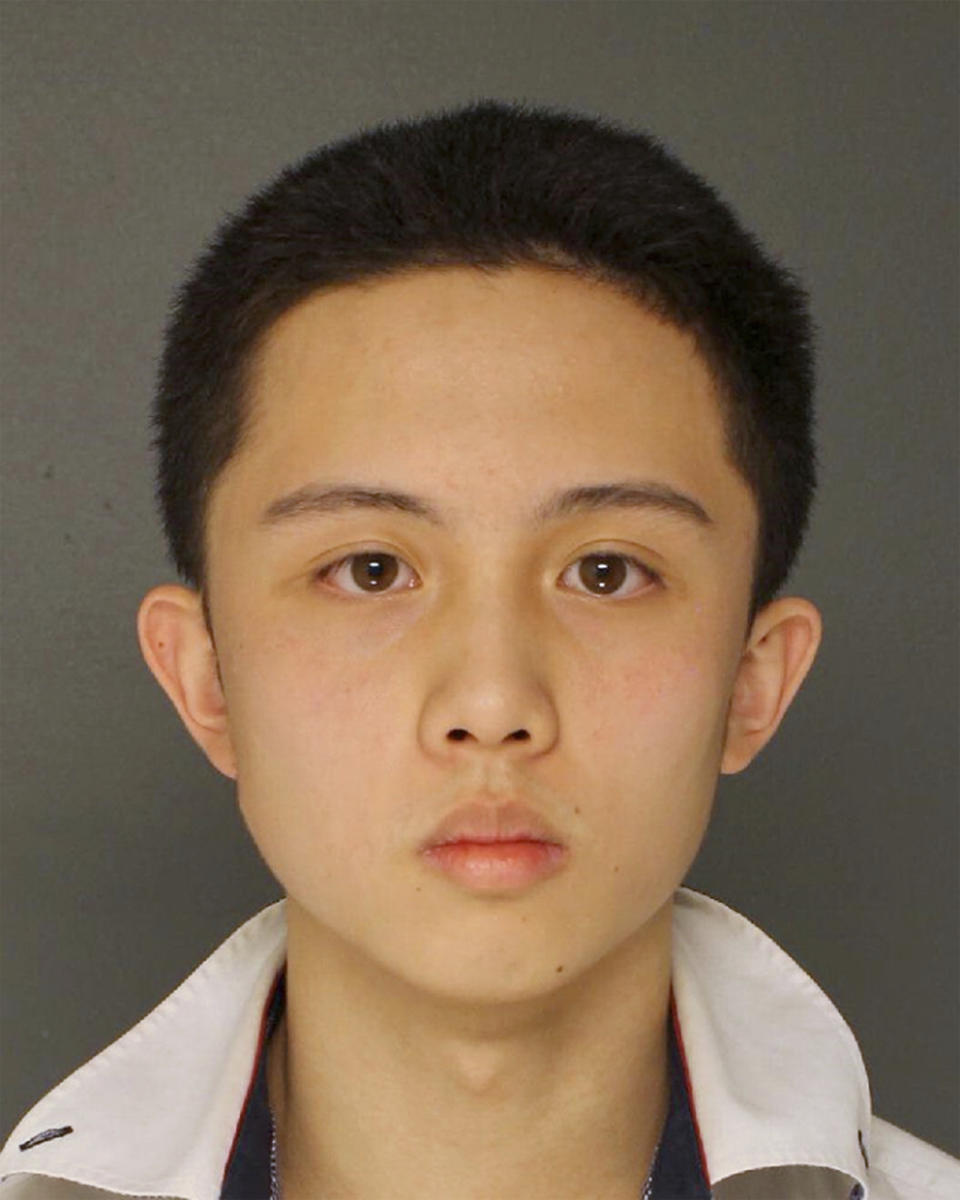 FILE – This undated photo provided by the Upper Darby Police Department in Upper Darby, Pa., shows An-Tso Sun who was accused of threatening to "shoot up" his high school near Philadelphia. Sun has been spared additional time in prison but will be deported. (Upper Darby Police Department via AP, File)