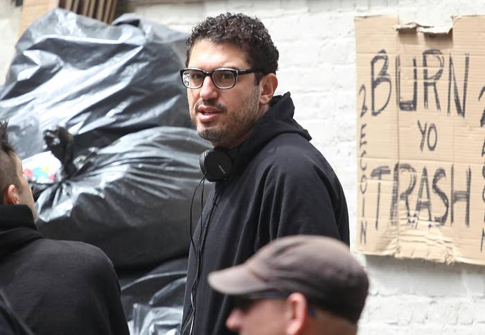 Sam Esmail on the set on "Mr. Robot"