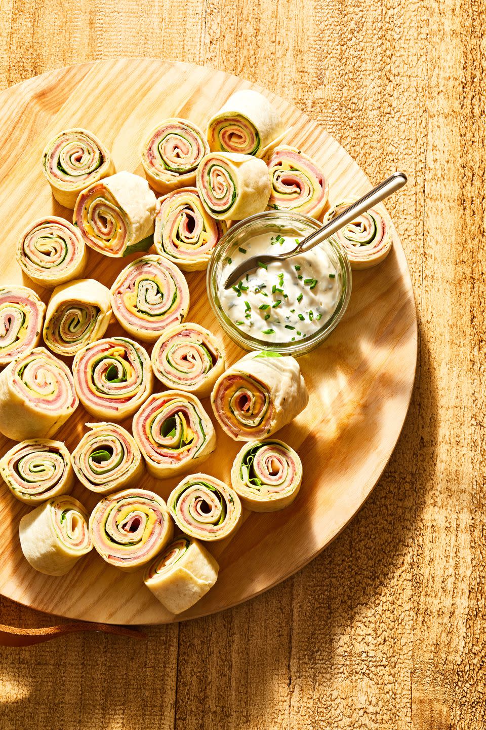 picnic sandwich pinwheels with turkey, ham and salami