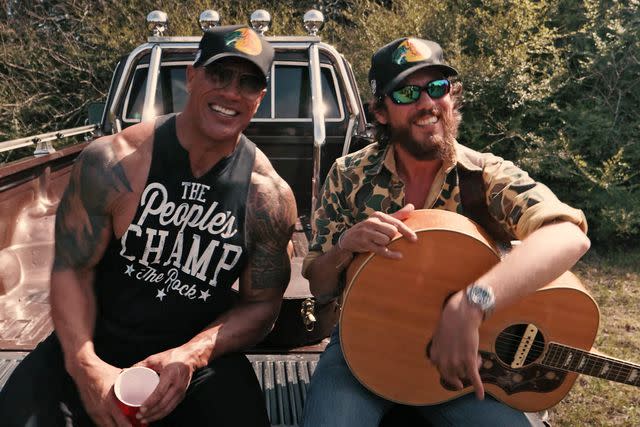 <p>Chris Janson/YouTube</p> Dwayne Johnson and Chris Janson