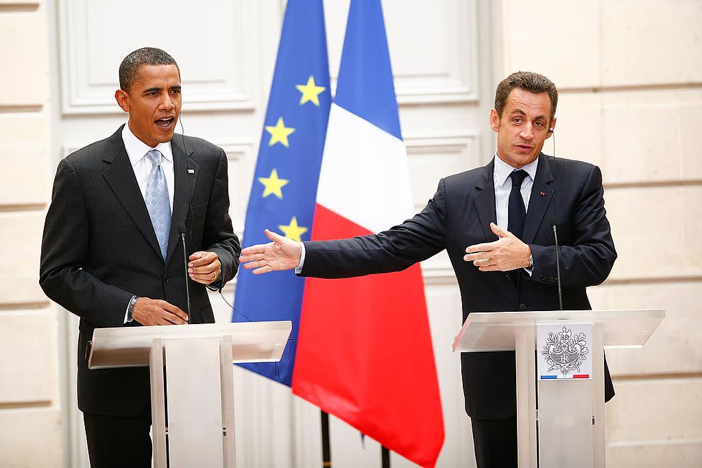 Nicolas Sarkozy and Barack Obama