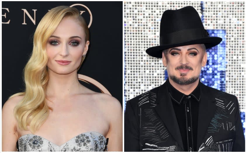 Sophie Turner (left) Boy George (right) - Jon Kopaloff/Karwai Tang/FilmMagic/WireImage