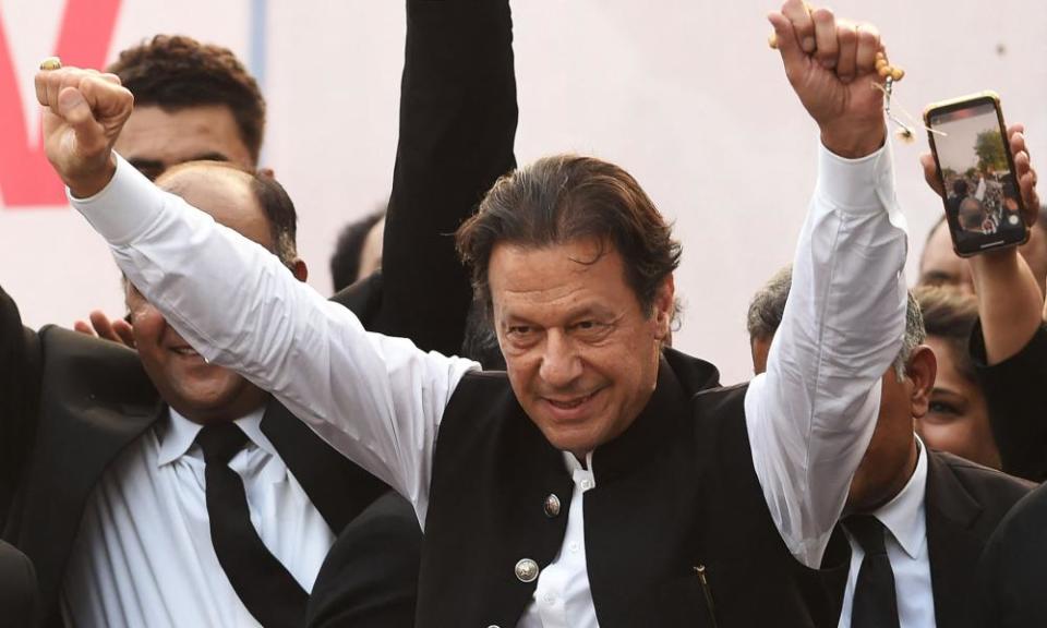 Imran Khan at a lawyers’ convention in Lahore in September 2022.