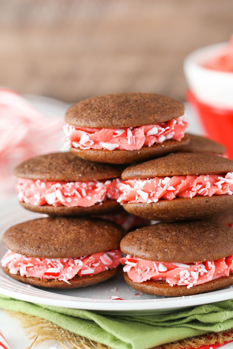 Candy Cane Cookie Sandwiches