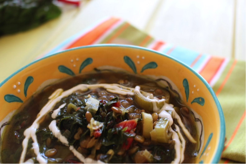 "I love making a large soup at the beginning of a week and reheating it! This Swiss chard and lentil soup is packed with vitamin K, magnesium, iron and fiber! And it’s delicious, so I’m in." <br> <br> --Amanda Saab <br> <br> <a href="http://amandasplate.com/recipe/swiss-chard-lentil-soup/" target="_blank">Get the recipe here.</a>