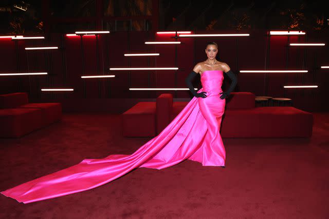 Kim Kardashian Puts an Edgy Spin on Barbiecore With a Hot Pink