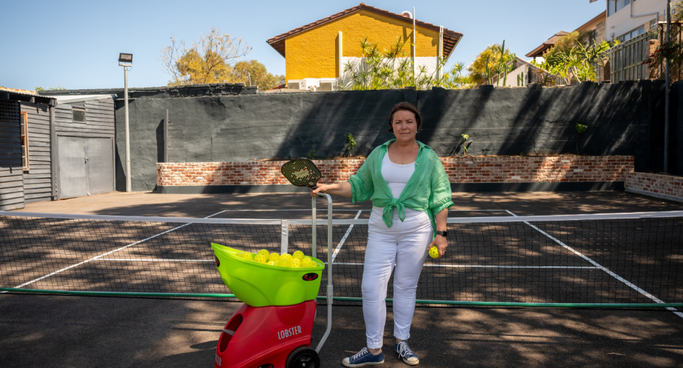 Dale Glenny standing on pickleball court