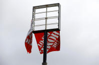 <p>A Home Depot sign damaged by Hurricane Nate is seen in Biloxi, Mississippi, U.S., October 8, 2017. (Photo: Jonathan Bachman/Reuters) </p>