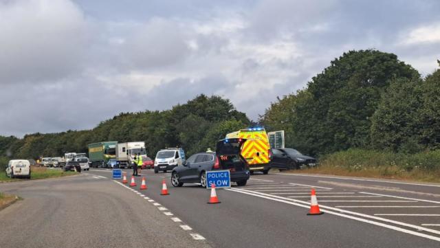 Police issue update after three way A420 crash causes long delays