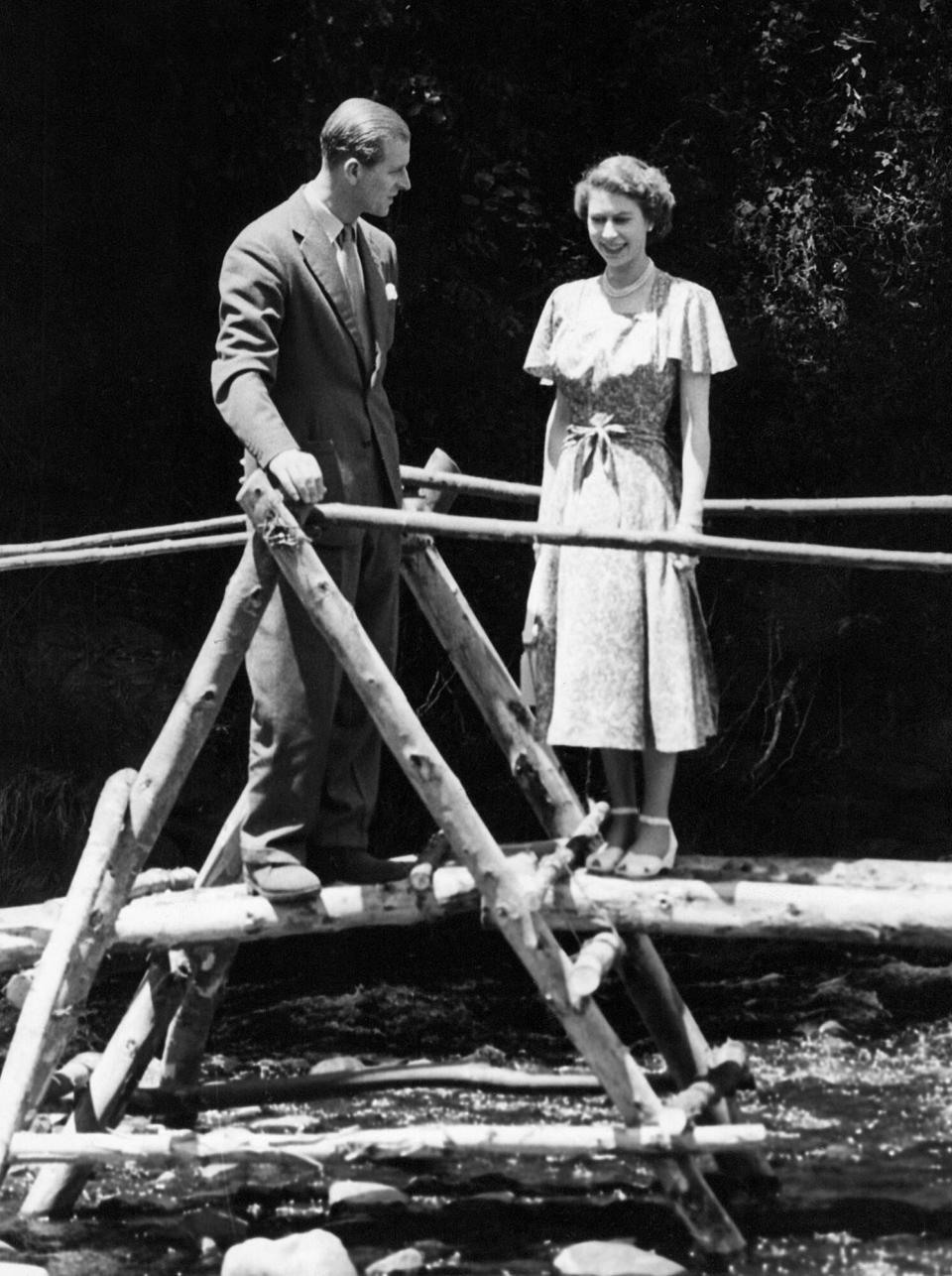 Queen Elizabeth II, Princess Elizabeth with the Duke of Edinburgh at Treetops, Kenya