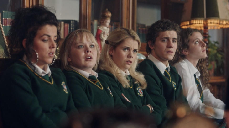 <div><p>"The <i>Derry Girls</i> pilot was god-tier."</p><p>—<a href="https://www.buzzfeed.com/aegehring91" rel="nofollow noopener" target="_blank" data-ylk="slk:aegehring91;elm:context_link;itc:0;sec:content-canvas" class="link ">aegehring91</a></p><p>"It introduced the characters so well. I never get tired of that first episode (or the whole show)."</p><p>—<a href="https://www.buzzfeed.com/kieranwilson824" rel="nofollow noopener" target="_blank" data-ylk="slk:kieranwilson824;elm:context_link;itc:0;sec:content-canvas" class="link ">kieranwilson824</a></p></div><span> Netflix</span>