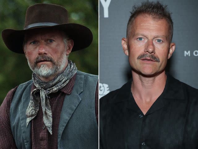 <p>Emerson Miller/Paramount+ ; Manny Carabel/Getty</p> James Badge Dale as John Dutton Sr. in the Paramount+ series '1923' ; James Badge Dale attends the ‘On Our Way’ world premiere at Village East Cinema on May 18, 2023 in New York City.