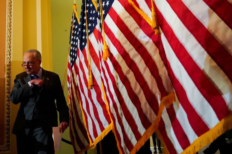 U.S. Senate Democrats hold weekly policy lunch at U.S. Capitol in Washington