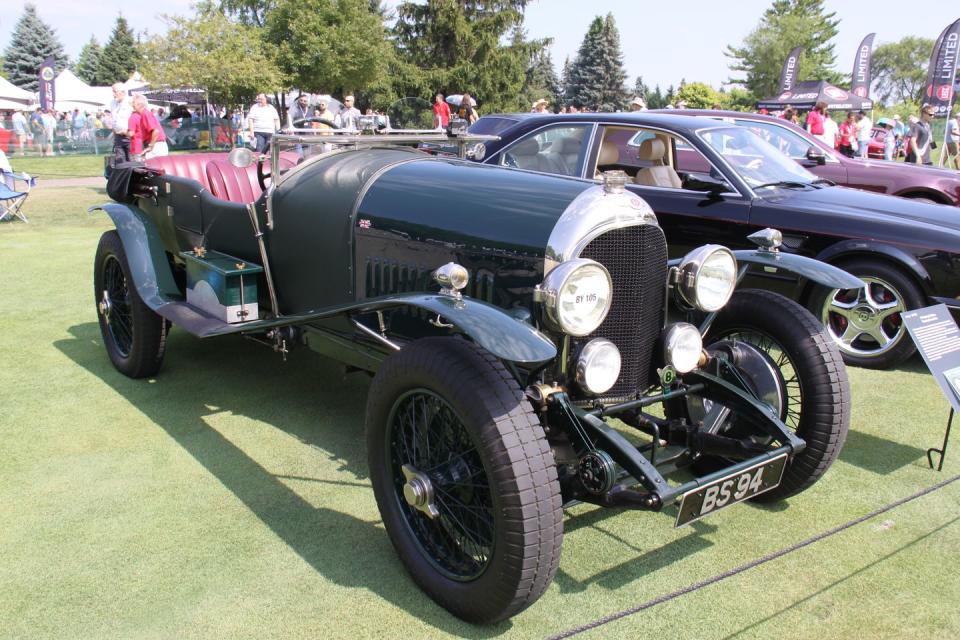 <p>This Vanden Plas–bodied car was the oldest among eight Bentleys in a class honoring <a href="https://www.caranddriver.com/news/a28339028/bentley-exp-100-gt-photos-info/" rel="nofollow noopener" target="_blank" data-ylk="slk:the centennial of the marque's founding;elm:context_link;itc:0;sec:content-canvas" class="link ">the centennial of the marque's founding</a> in 1919. It hails from 1924, the first year Bentley won the 24 Hours of Le Mans endurance race. The famous "4.5-liter" inline-four (actual displacement 4398 cc) had an overhead camshaft and four valves per cylinder, helping make Bentley the top choice for sporting British gentry seeking to indulge in dual road and racing enjoyment.—<em>Kevin A. Wilson</em></p>