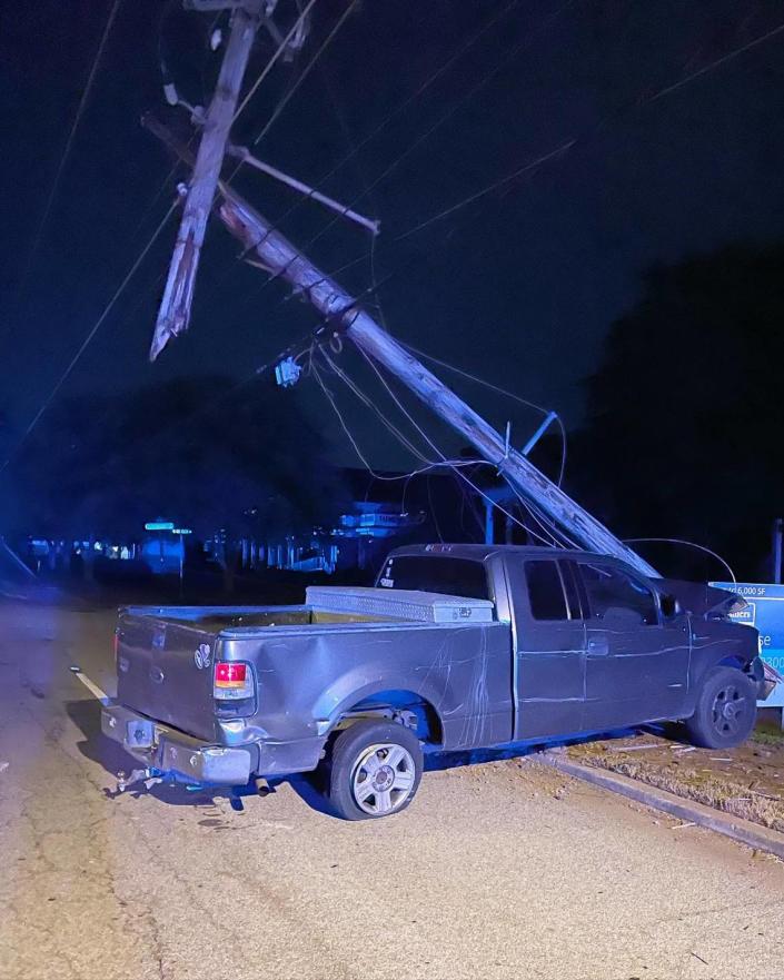 The man who crashed a van into utility poles has been arrested on multiple counts, Forest Acres Police Department said.  Forest Acres Police Department