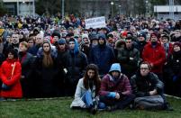 Protest rally marking the second anniversary of the murder of the investigative reporter Jan Kuciak and his fiancee Martina Kusnirova, one week ahead of country's parliamentary election in Bratislava