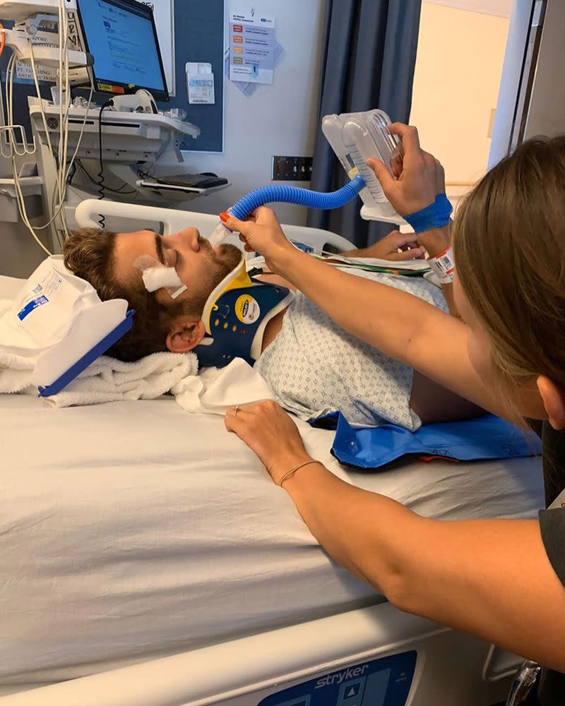 Jared Black in the hospital | rebecca broxterman/instagram