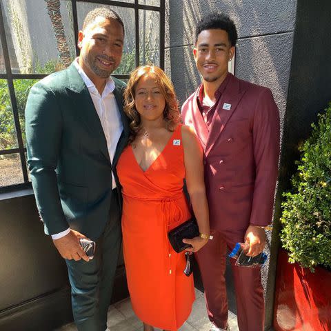 <p>Craig Young Instagram</p> Craig Young with his wife Julie Young and their son Bryce Young after the 2022 ESPY Awards.