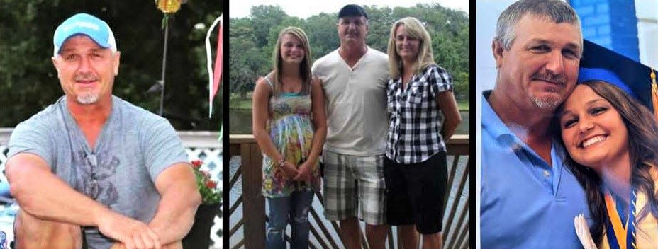 Photos of victim Larry Parris and his family.