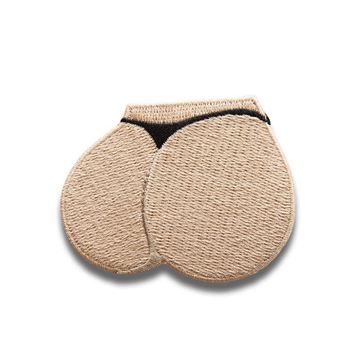 <p>Get out the sewing box – here’s your very own Kim K bum patch. Copyright: [Kimoji] </p>