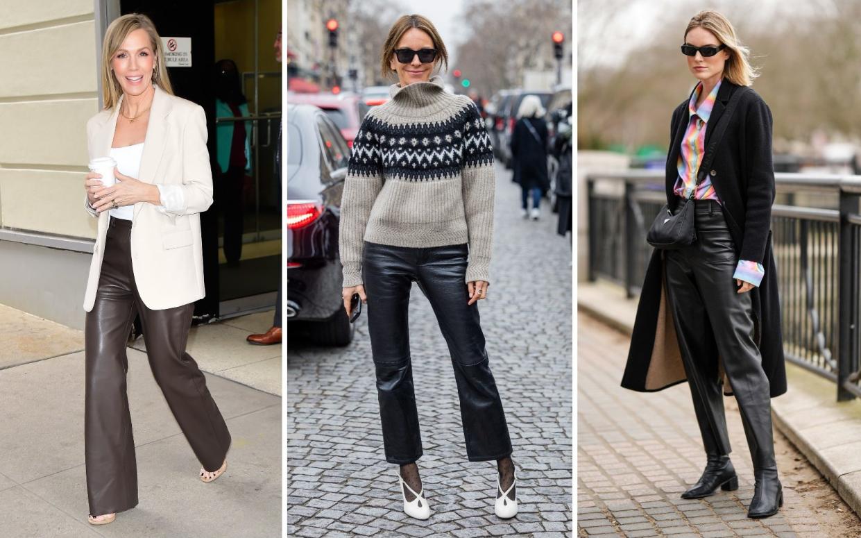 Leather trousers have had a makeover just in time for the changing of the seasons - getty