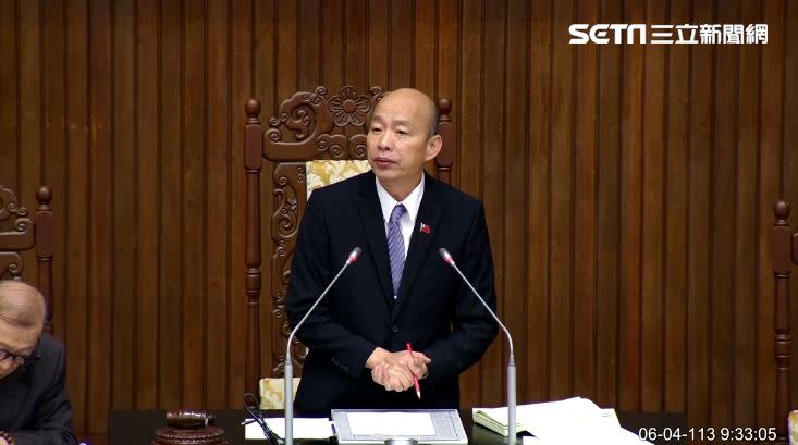 立法院院會今（4）日審議《再生醫療法》草案，由立法院長韓國瑜主持