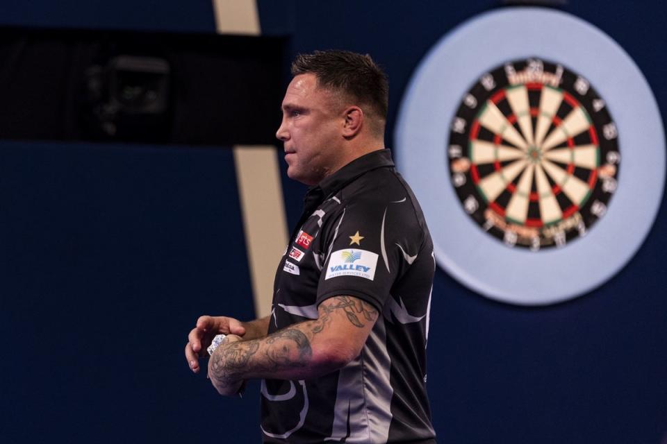 Gerwyn Price cruised into the second round at the World Grand Prix in Leicester (Steven Paston/PA) (PA Archive)