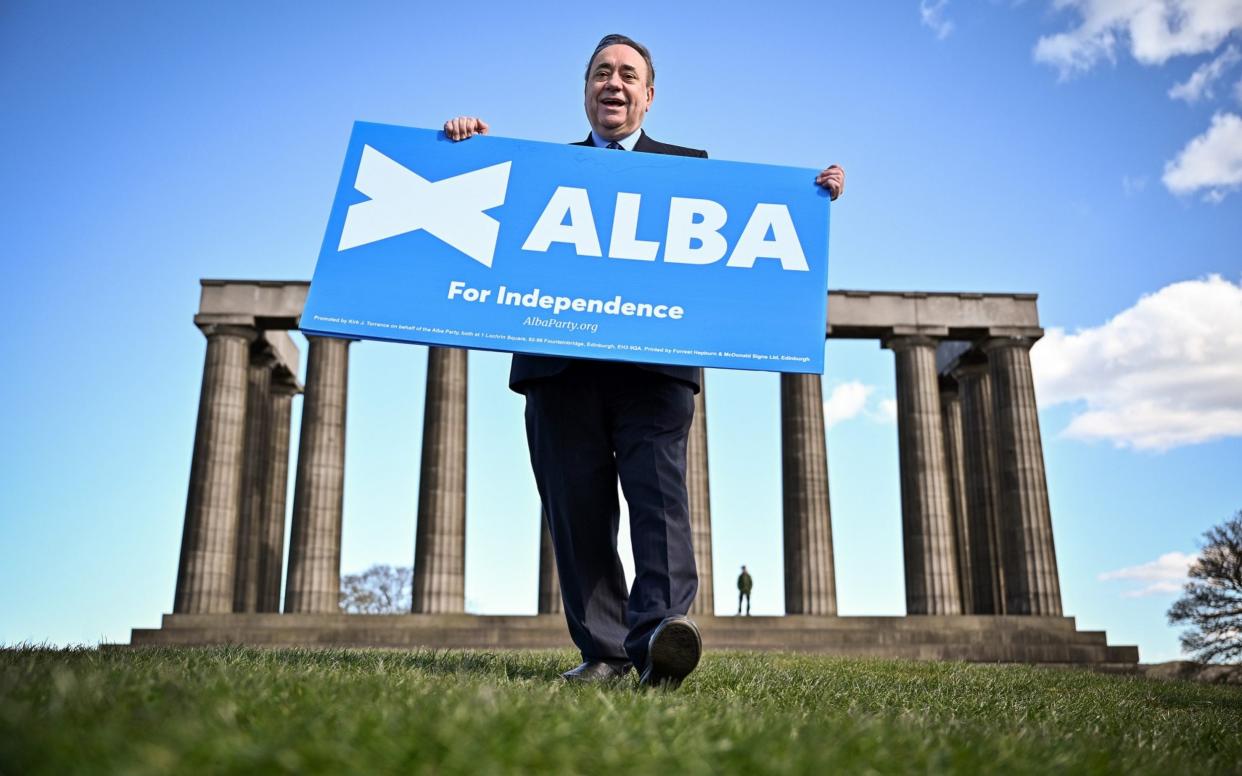 Former First Minister and leader of the Alba Party Alex Salmond campaigns on Calton Hill, Edinburgh -  Getty Images Europe