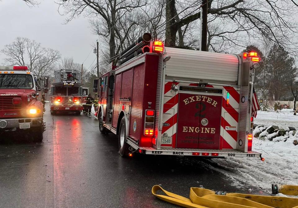 Firefighters knocked down a two-alarm fire that erupted at a home on Drinkwater Road Thursday afternoon.