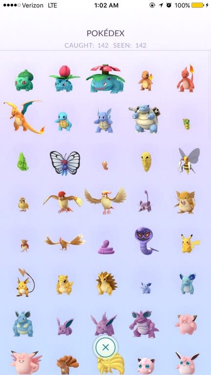 Every Pokémon in 'Pokémon Go