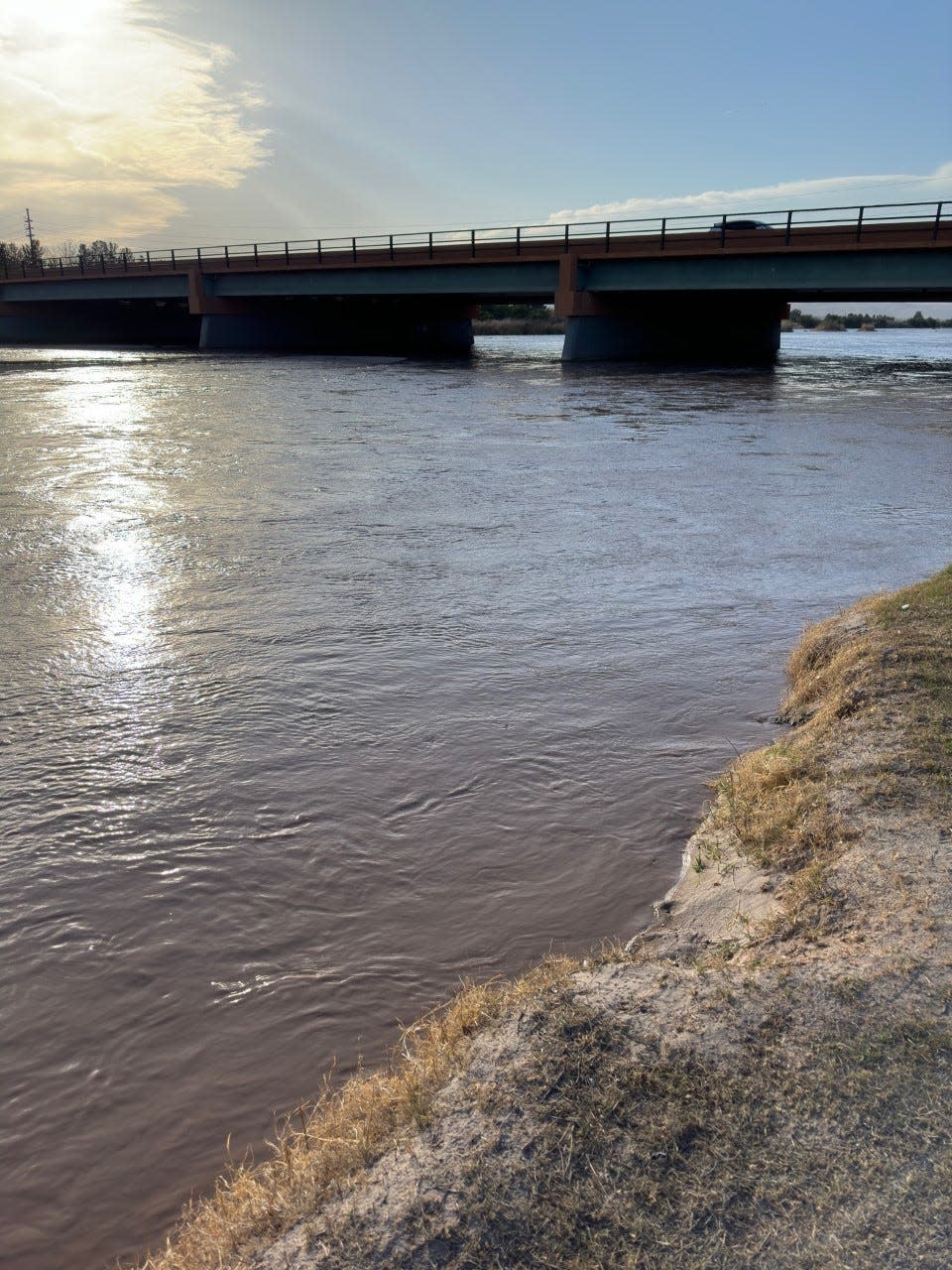 Water flows in the Rio Grande for the first time during the 2023 season at La Llorona Park Saturday, May 13, 2023.